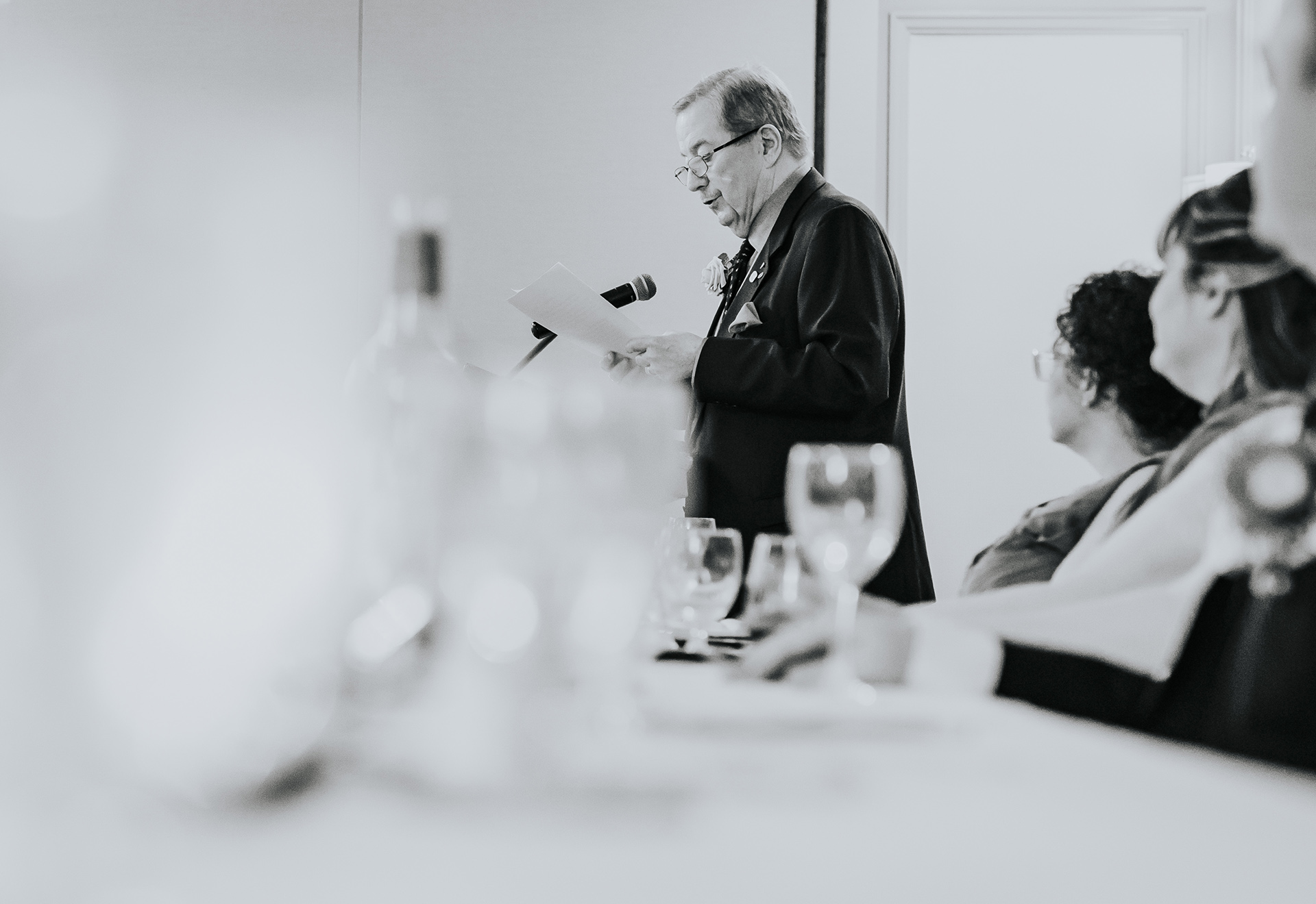 Father giving an emotional speech at her daughters wedding in Sudbury