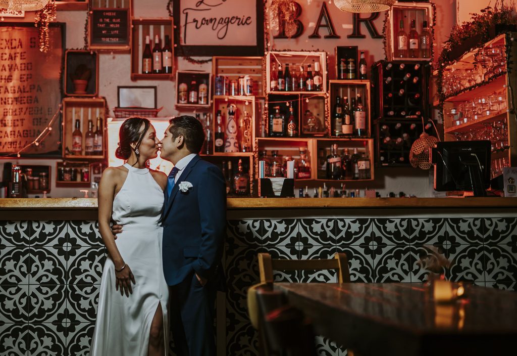 Couple portrait during an intimate wedding in Sudbury, Ontario captured by a Sudbury Ontario wedding photographer