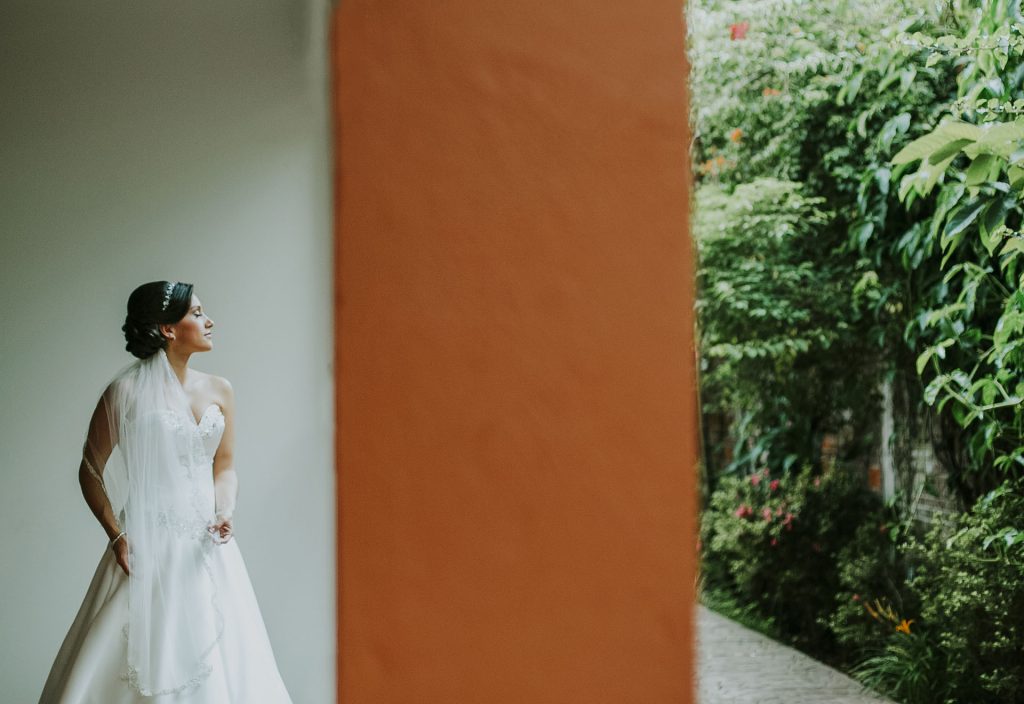 Bride's portrait during their wedding day in Sudbury, Ontario